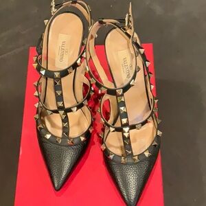 Valentino Black Studded Stiletto Heels